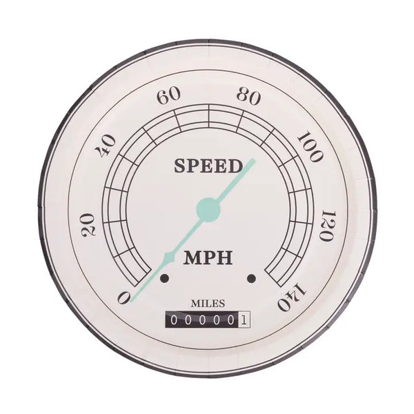 Race Car Miles Per Hour - Speedometer Paper Plate