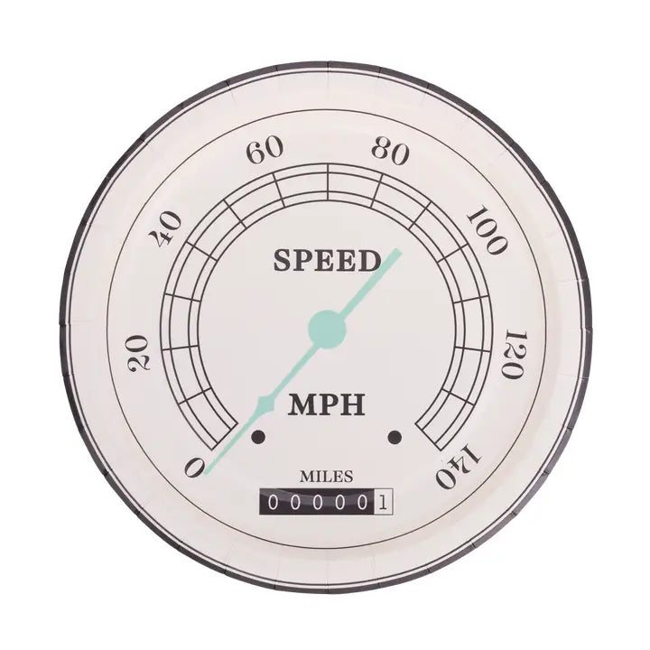 Race Car Miles Per Hour - Speedometer Paper Plate