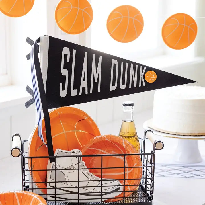 Basketball Slam Dunk Felt Pennant