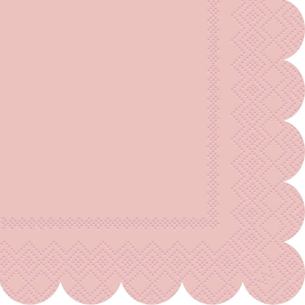 Pink Scalloped Edge Luncheon Napkins