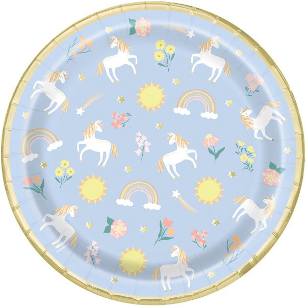 Dainty Unicorn Paper Party Plates