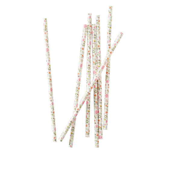 Vintage Floral Paper Straws