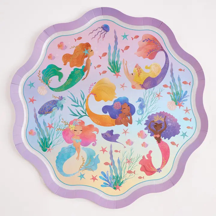 Mermaids Swimming Paper Party Plates
