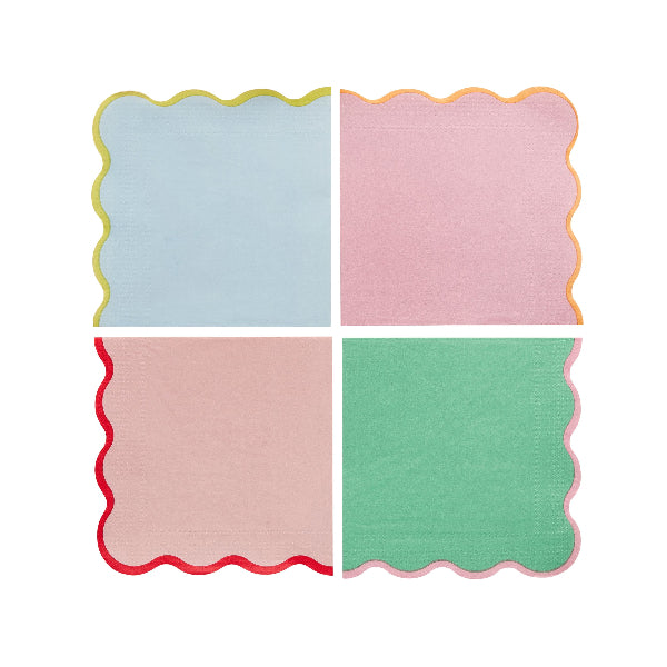 Bright Banquet Scalloped Paper Lunch Napkins