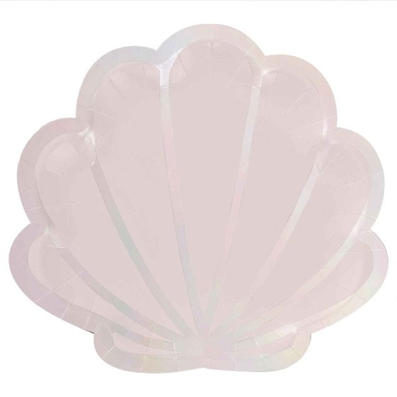 Mermaid Iridescent Shell Shaped Paper Party Plates