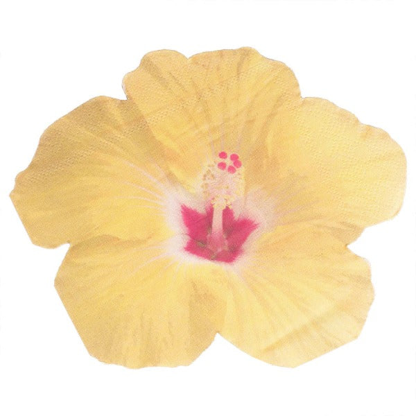 Tropical Hibiscus Shaped Paper Party Napkins