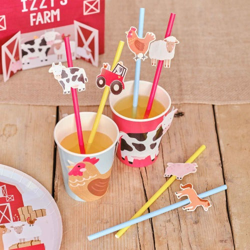 Farm Friends Paper Party Straws