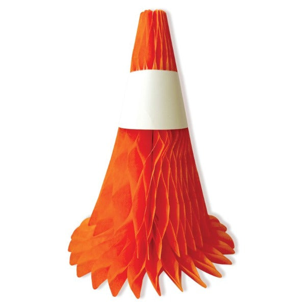 Construction Zone Safety Cone Honeycomb Decoration - 3 Pack