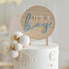 Wooden It's A Boy Cake Topper