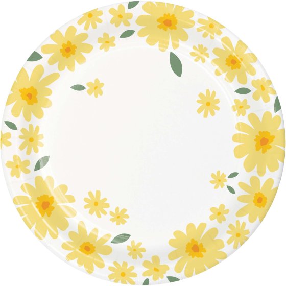 Sweet Daisy Floral Paper Party Plates