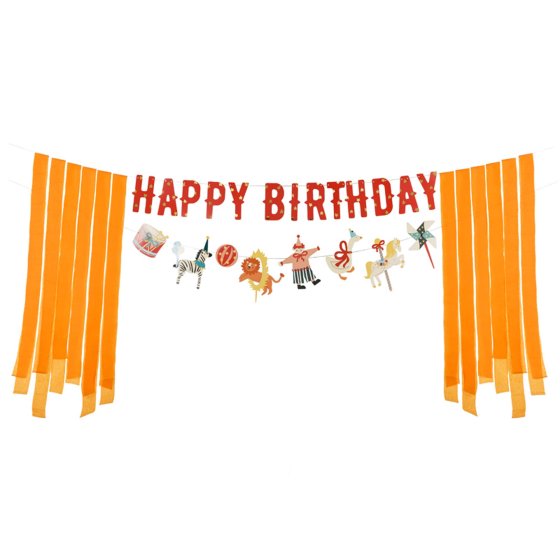 Circus Party Happy Birthday Banner
