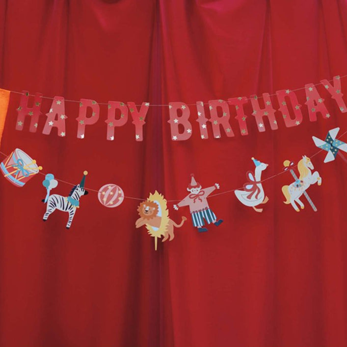 Circus Party Happy Birthday Banner