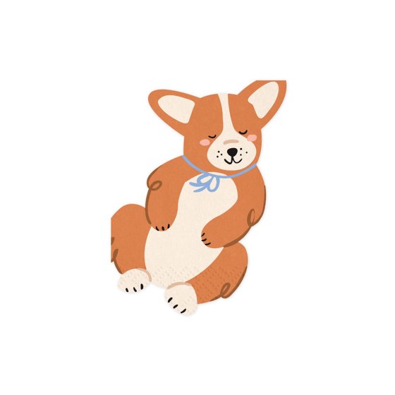 Corgi Puppy Dog Shaped Paper Party Napkins