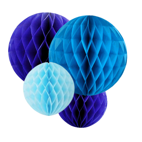 Blue Honeycomb Decorations Mix