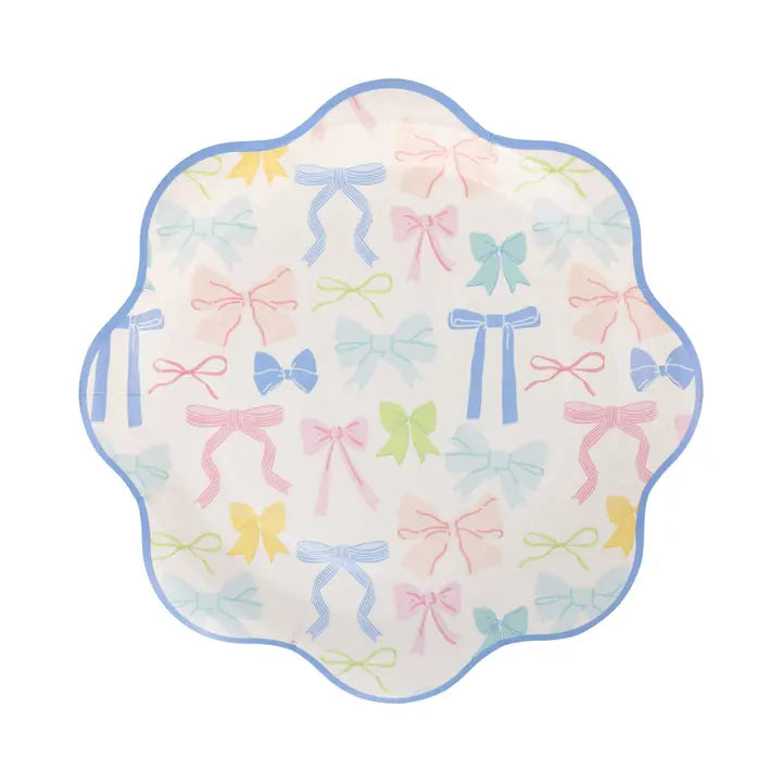 Pastel Bows Large Paper Party Plates