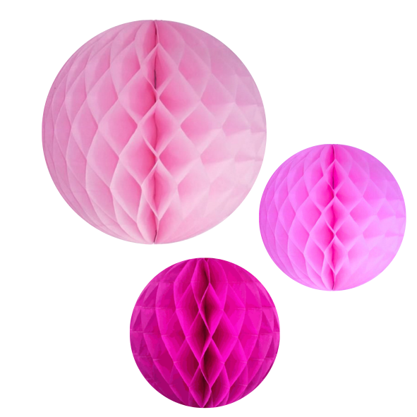 Baby Pink Honeycomb Decorations Mix