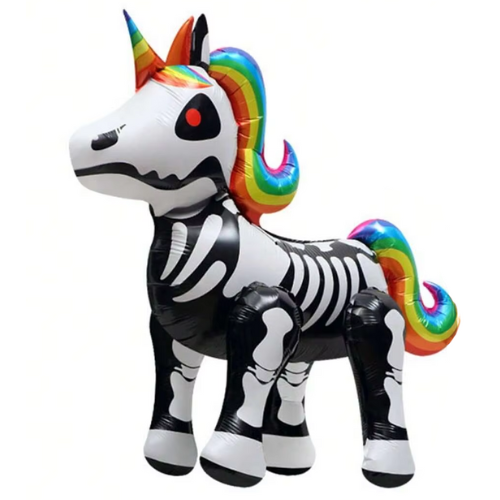 Unicorn Skelton Halloween Foil Balloon