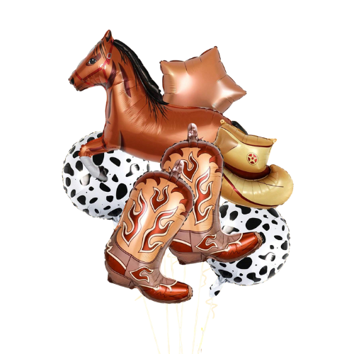 Cowboy Western Foil Balloon Set - Pack of 6