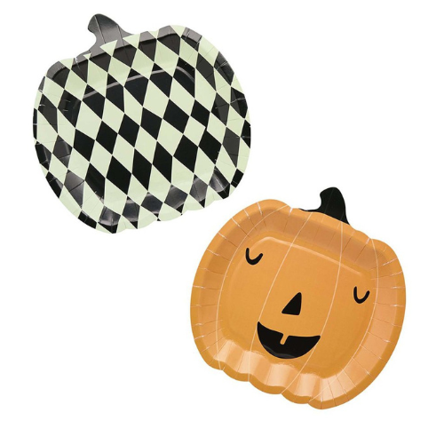 Halloween Pumpkin Shaped Paper Party Plates