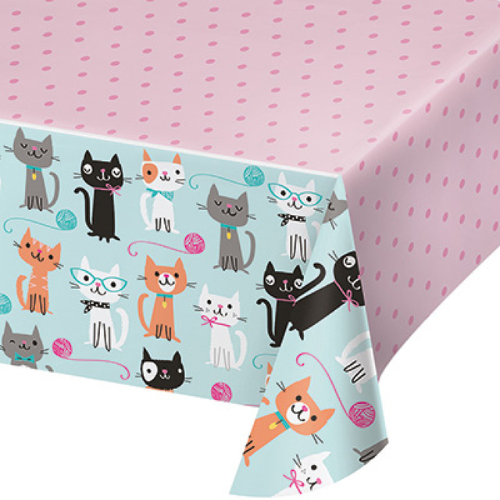 Purrfect Cat Party Plastic Tablecover