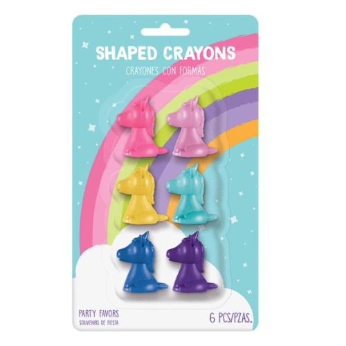 Unicorn Shaped Crayons - Pack of 6
