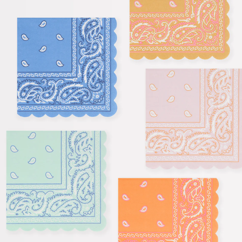 Western Bandana Cowboy Paper Party Napkins