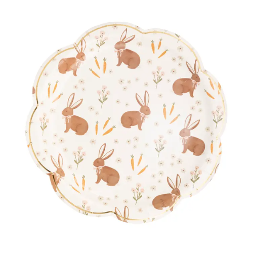 Sweet Meadow Bunny Scalloped Paper Plates