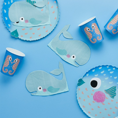 Under The Sea Whale Shaped Paper Napkin