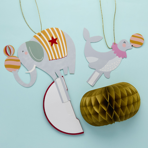 Circus Party Honeycomb Decorations - 2 Pack