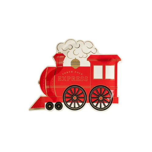 North Pole Express Train Shaped Party Plate