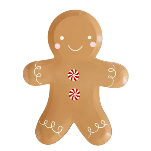 Christmas Gingerbread Man Party Plates