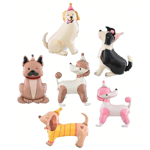 Jumbo Dog Party Foil Balloon - 6 Pack