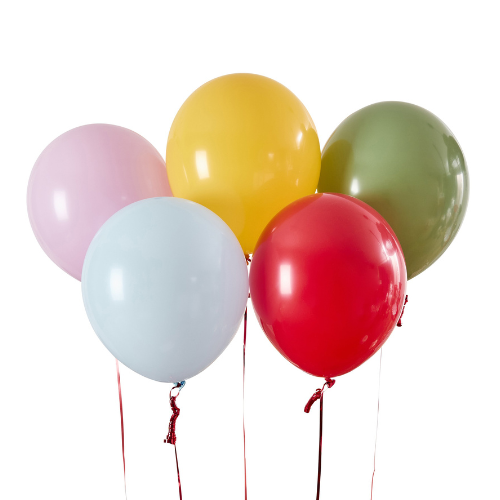 Circus Party Bright Latex Balloons - Pack of 5
