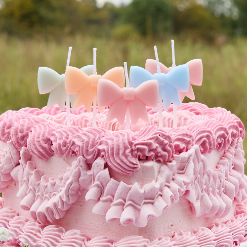 Pastel Bow Shaped Birthday Candles Pack of 5