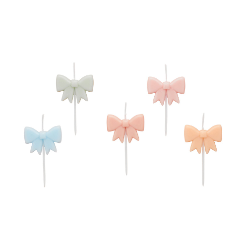 Pastel Bow Shaped Birthday Candles Pack of 5