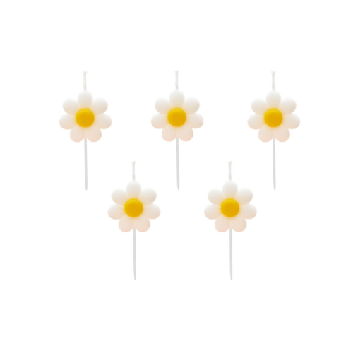 Daisy Shaped Birthday Candles Pack of 5