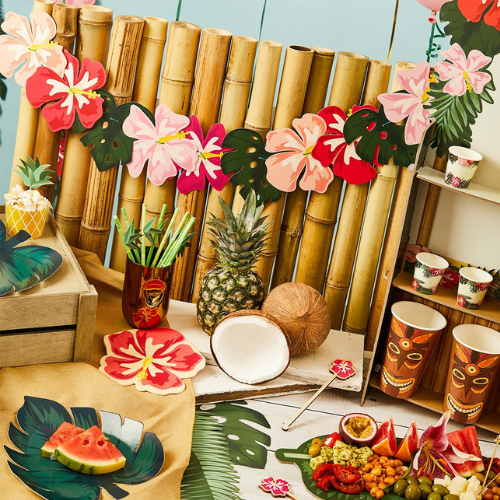 Aloha! Tropical Flower Card Garland 2m