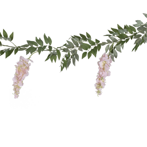 Blush Pink Wisteria Foliage Party Garland