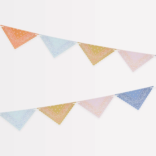 Western Bandana Cowboy Flag Paper Party Garland