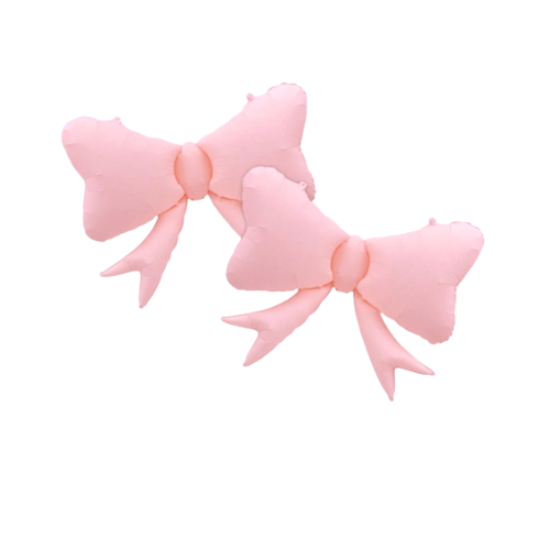 Baby Pink Bows Shaped Balloons 2 Pack