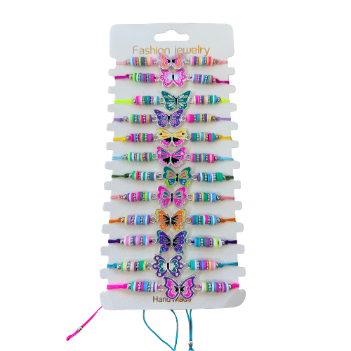 Fairy Butterfly Adjustable Bracelets - 12 pack