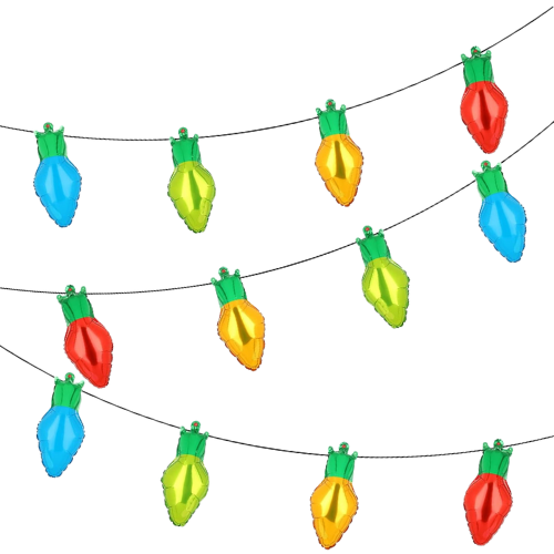 Christmas Lights Foil Balloon Garland