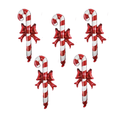 Christmas Candy Canes Foil Balloons - Pack of 5