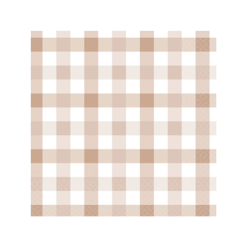 Neutral Nouveau Gingham Paper Party Napkins