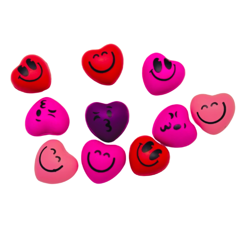 Love Heart Soft Smiling Stress Balls Pack of 10