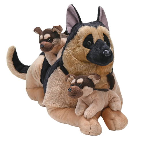Jumbo German Shepherd Mum and Puppies Teddy Bear Soft Toy