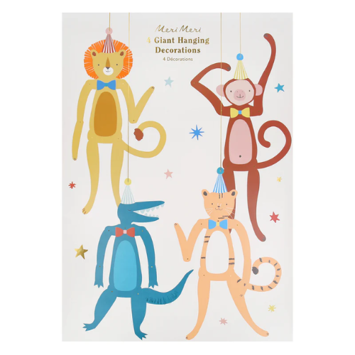  Giant Animal Parade Party Hanging Decorations - 4 Pack