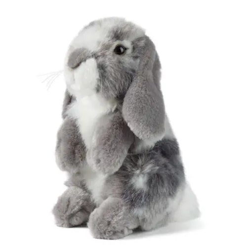 Living Nature Grey Sitting Lop Eared Rabbit Teddy Bear - Soft Toy