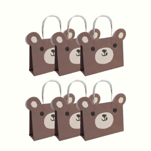 Teddy Bear Shaped Paper Party Bags pack of 6