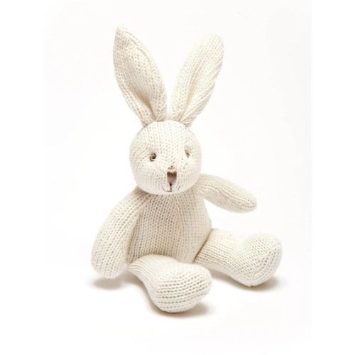 Knitted Organic Bunny Baby Rattle